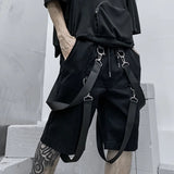AIDASE  -  Summer Ribbon Trendy Cotton Shorts Men's Tide Dark Streetwear Japanese Straight Knee Length Short Pants Chic Capris HK0680 aidase-shop