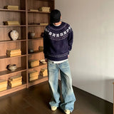 AIDASE  -  American Retro Cleanfit Light Knitted Fair Isle Sweater Men Women Autumn Winter Nordic Lazy Sle Knitwear Coat Casual Ciwalk aidase-shop