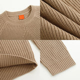 AIDASE  -  Autumn New Casual Bottoming Knit Tops Men's Solid Color Textured Long Sleeve Vintage Sweater For Mens Outdoor Fashion Tees aidase-shop