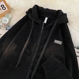 AIDASE  -  Heavy Weight Hooded Sweatshirt Men Spring Autumn Trendy Cardigan Autumn Winter Hip Hop Loose Corduroy Jacket Men Aesthetic Chic aidase-shop