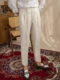 AIDASE  -  Casual Solid Color Pleated High Waist Trousers 2025 Spring Fall Trendy Men's Slim Fit Straight Pants Naples Style Trousers Mens aidase-shop