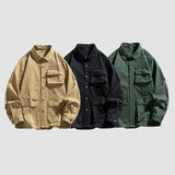 AIDASE  -  Mens Long Sleeve Shirt New Fashion Casual Simple Versatile Trendy Personalized Design Outdoor Collar Jacket Men's sports shirt aidase-shop