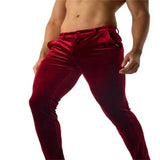 AIDASE  -  Men's Fashion Solid Color Velvet Slim Fit Skinny Pants Stylish Casual Trousers aidase-shop