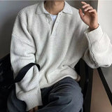 AIDASE  -  Autumn Winter Men's  Ne Knitwear Loose Fit Lazy Sle High Collar Sweater Casual Youthful Vitali Long Sve Crew Ne aidase-shop
