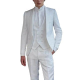 Aidase Luxury White Wedding Men Suits 3 Piece Jacket Pants Vest Male Clothing Single Breasted Shawl Lapel Regular Length Blazer 2024 aidase-shop