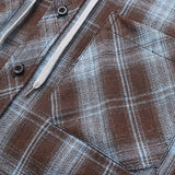 AIDASE  -  Vintage Plaid Printing Hooded Jacket Mens Coat Spring Autumn Fashion Drawstring Buttoned Cardigan Tops Men Casual Shirt Jackets aidase-shop