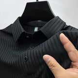 Aidase Men's Ice Silk Polo Shirt, Lapel, Hollow, Short-Sleeved, Breathable, Business Fashion T-Shirt, Men's Brand Clothing, Summer, New aidase-shop