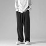 AIDASE  -  Men's Black Ice Silk Wide Leg Pants Thin Man Comfortable Quick Drying Pants Summer Loose Casual Streetwear Loose Trouser Pants aidase-shop