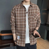 Aidase Spring Plaid Shirt Men Fashion Retro Casual Shirt For Men Clothing Harajuku High Quality Long Sleeve Male Fashion Tops aidase-shop