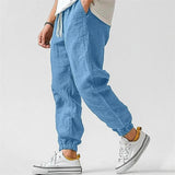 AIDASE  -  Men's Loose Fit Cotton Linen Jogger Pants Elastic Waist Drawstring Casual Pants for Streetwear & Daily Outfits aidase-shop