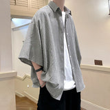 =Aidase Shirt man fashion Streetwear Casual Plaid Shirt Men'S Half Sleeve High Quality Loose Spring Summer Fashion Chemise Homme aidase-shop