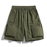 AIDASE  -  Men's Quick Dry Nylon Cargo Shorts Fashion Elastic Waist Multi-Pocket Lightweight Outdoor Summer Athletic Casual Shorts Man aidase-shop