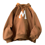 Man Hoodies Vintage Hoodie Sweatshirts Fashion Harajuku Streetwear Casual Loose Pullover Tops Letter Print Male Hooded
