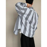 AIDASE  -  American Retro Men's Shirt Design Patchwork Plaid Long Sleeved Coat Fashionable Casual Thin Male Clothing aidase-shop