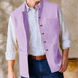 44.59Aidase Men Vests Sleeveless  Stand Up Collar Single Breasted Solid Color Lightweight Cardigan High Quality Male Outerwear chaleco aidase-shop
