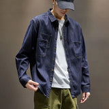 Aidase Male Jean Coats Cargo Shirt Men's Denim Jacket Blue Wide Shoulders Long Low Cost Elastic Menswear Fashion Clothing Trendy Price G aidase-shop