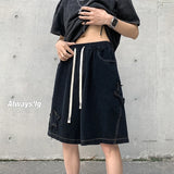 Aidase Vintage Star Patchwork Shorts Men Summer All-match Hot Sale Ulzzang Leisure Streetwear Chic Denim Short Pants Plus Size 5XL