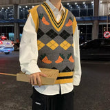 Aidase Knit Vests for Men Autumnr and Winter Korean Popular Clothes Sweater Man Sleeveless Waistcoat High Quality Streetwear Vintage