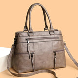 AIDASE  -  Urban Simple Style Large Capacity Soft Leather Handbag Commuter Single Shoulder Crossbody Bag Quality Feel Tote Bag aidase-shop