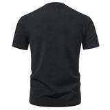 AIDASE  -  Men's Henley Shirt Short Sleeve Casual Solid Color Button Detail Breathable Summer Tee aidase-shop