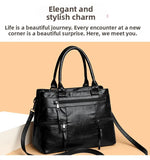 AIDASE  -  Urban Simple Style Large Capacity Soft Leather Handbag Commuter Single Shoulder Crossbody Bag Quality Feel Tote Bag aidase-shop