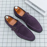 AIDASE  -  Fashionable Loafers Branded Hairstylist Business Buckle Slip-on Leather Office Leather Shoes Outdoor Soft Comfort Driving Shoes aidase-shop