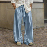 AIDASE  -  Mens Pants Solid Color Joggers Drawstring Loose Casual Wide Leg Trousers Men Streetwear 2025 Fashion Long Pants S-5XL aidase-shop