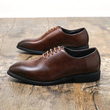 AIDASE  -  Rubber Quality Anti Slip Wear-resistant Sole Men Leather Shoes Fashionable Breathable Low Top Business Office Formal Shoes aidase-shop