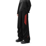 AIDASE  -  Korean Fashion Spring Autumn Preppy Pants Now Side Striped Casual Sweatpants Letter Printing Elastic Waist Wide Leg Trousers aidase-shop