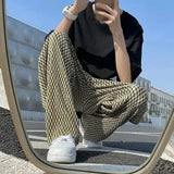 Aidase Men's Casual Pants Hip Hop Hippie Trousers Male Plaid Loose Summer Stylish Korean Style Y2k Cotton Long New In Comfortable aidase-shop