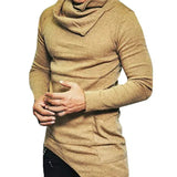 AIDASE  -  Spring Autumn New Pile Collar Long Sleeved Solid Color High Street T-Shirts Man Fashion Pocket Patchwork Asymmetrical Pullovers aidase-shop