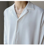 Aidase Apricot Black White Shirt Men Fashion Social Men Dress Shirt Korean Loose Casual Long-sleeved Shirts Men Formal Shirt M-3XL aidase-shop