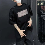 AIDASE  -  Men's T-shirts Fashion Metal Rivets Belt Decoration Round Collar Short Sleeved Loose Pullover Niche Male Tees Summer aidase-shop