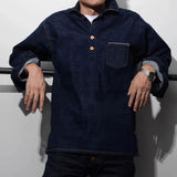 Aidase American Vintage Men Denim Shirt Oversized Loose Long Sleeve Pullover Top Spring Autumn Fashion Trendy Men's Clothing Streetwear