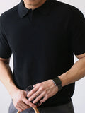 AIDASE  -  Summer High Quality Knitwear Mens Polo Shirts Casual Pure Color Short Sleeve Slim Polos Men Fashion Button Polo Neck Knitted Top aidase-shop
