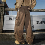 AIDASE  -  Spring Autumn Big Pocket Men's Cargo Pants Loose Straight Wide Leg Trousers Baggy Outdoor Workwear Pants Man Hip Hop Sweatpants aidase-shop