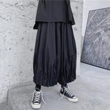 AIDASE  -  Summer New Men's Solid Color Wide-Leg Lantern Skirt Pants Retro Fashion Trend Casual Simple Loose Breathable Niche Men's Bottoms