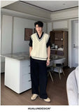 AIDASE  -  Loose Men's Knitted Sweater V-Neck Autumn Winter New Style College Wind Vest Twisted Korean Version Loose Top for Men aidase-shop