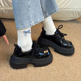 AIDASE  -  Spring Platform Thick Bottom Women JK Mary Jane Shoes Concise Lace Up Shoes Vintage Elegant British Style Shoes aidase-shop