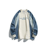 AIDASE  -  New Japanese Outdoor Cityboy Contrasting Sweatshirt Men's Sports Long Sleeved Pullover T-shirt Retro Couple College Loose Tops aidase-shop