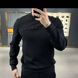 Aidase European Men's Autumn and Winter New High-quality Hoodie Round Neck Trendy and Versatile Long Sleeved Hoodie for Men aidase-shop