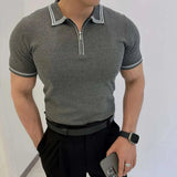 AIDASE  -  Ice Silk Knitted Thin Short Sleeved Men T-shirt Half Sleeved 2025 American Korea Fashion Male Tops Loose aidase-shop