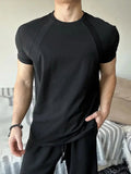 AIDASE  -  Muscle-Building Boxy ort-Sve T-irt for Men American Sle Small Collar Fitn Decosition f Sve aidase-shop