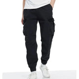AIDASE  -  Autumn Multiple Pockets Men's Cargo Pants Slim Casual Trousers Streetwear Men Jogging Solid Elastic Waist Cotton Work Pants Man aidase-shop