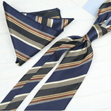 AIDASE  -  2PCS Neck Ties Set New Luxury Polyester Paisley Neckties Polka Dot Floral Tie Brooches Formal Business Shirt Accessories Cravat aidase-shop