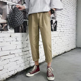 AIDASE  -  Men's Trendy Brand Hong Kong Style Straight Pants Trendy and Versatile Loose Casual Summer Thin Style Nine-point Wide Legs aidase-shop