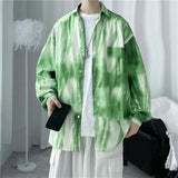 Aidase Men's Clothing Turn-down Collar Handsome Long Sleeve Button Spring Summer Thin Man Printing Loose Streetwear Casual Korean aidase-shop