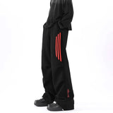 AIDASE  -  Korean Fashion Spring Autumn Preppy Pants Now Side Striped Casual Sweatpants Letter Printing Elastic Waist Wide Leg Trousers aidase-shop