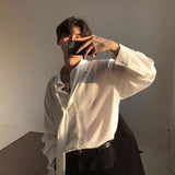 Aidase Japanese Fashion High-end White Shirts Men Women Korean Version 2024 New Trendy Design Solid Color Handsome Long-sleeved Tops aidase-shop