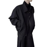 AIDASE  -  Casual Loose Short Black Collar Jacket for Men Stylish Simple Korean Version Versatile Top Outerwear Fashionable Personality aidase-shop